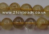 CRU612 15.5 inches 8mm round golden rutilated quartz beads