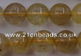 CRU613 15.5 inches 10mm round golden rutilated quartz beads