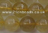 CRU614 15.5 inches 12mm round golden rutilated quartz beads