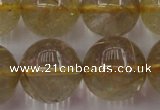 CRU615 15.5 inches 14mm round golden rutilated quartz beads