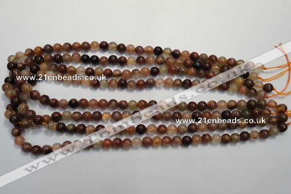 CRU651 15.5 inches 6mm round Multicolor rutilated quartz beads