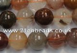 CRU655 15.5 inches 12mm round Multicolor rutilated quartz beads