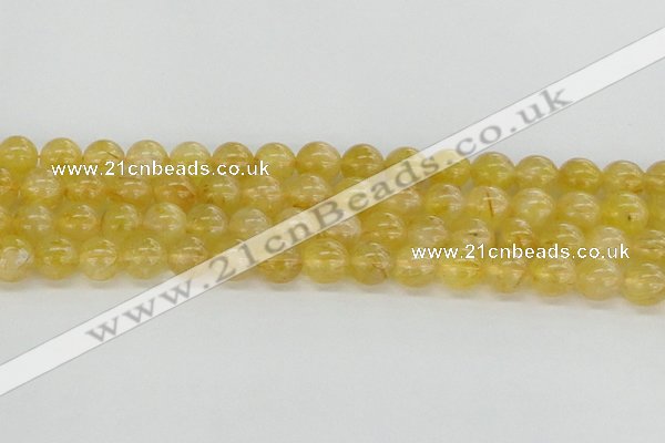 CRU660 15.5 inches 8mm round golden rutilated quartz beads