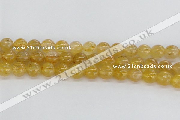 CRU661 15.5 inches 10mm round golden rutilated quartz beads