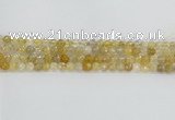 CRU667 15.5 inches 6mm faceted round golden rutilated quartz beads