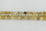 CRU668 15.5 inches 8mm faceted round golden rutilated quartz beads