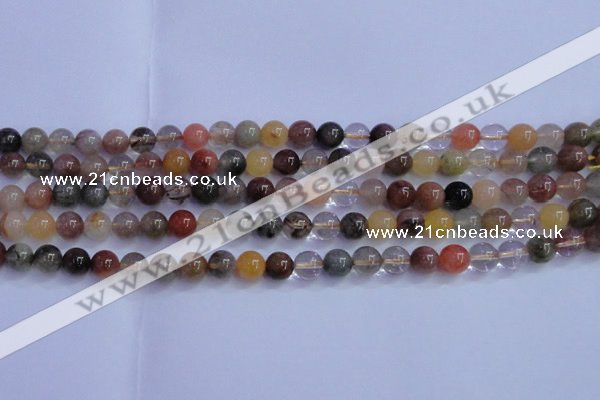 CRU750 15.5 inches 4mm round Multicolor rutilated quartz beads