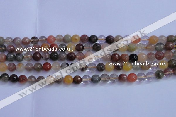 CRU751 15.5 inches 6mm round Multicolor rutilated quartz beads