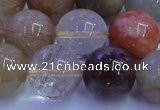 CRU755 15.5 inches 14mm round Multicolor rutilated quartz beads