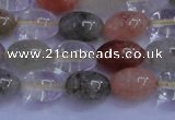 CRU760 15.5 inches 8*10mm rice Multicolor rutilated quartz beads