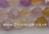 CRU773 15.5 inches 10mm faceted nuggets lavender amethyst & citrine beads