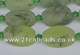 CRU781 15.5 inches 10*16mm oval green rutilated quartz beads