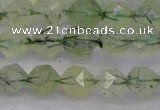 CRU791 15.5 inches 6mm faceted nuggets green rutilated quartz beads