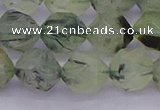 CRU793 15.5 inches 10mm faceted nuggets green rutilated quartz beads