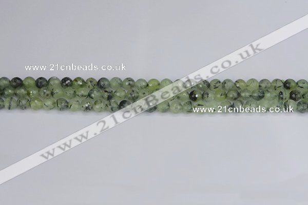 CRU800 15.5 inches 4mm faceted round prehnite gemstone beads