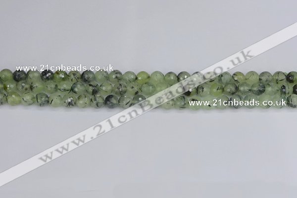 CRU801 15.5 inches 6mm faceted round prehnite gemstone beads