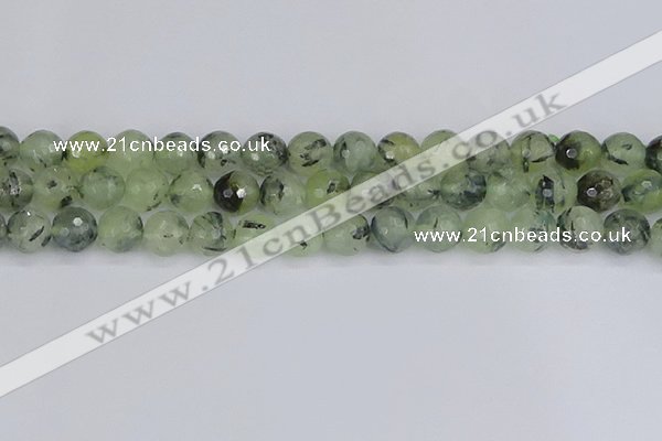 CRU804 15.5 inches 12mm faceted round prehnite gemstone beads