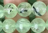 CRU812 15.5 inches 8mm round green rutilated quartz beads