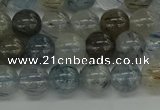 CRU852 15.5 inches 8mm round blue rutilated quartz beads