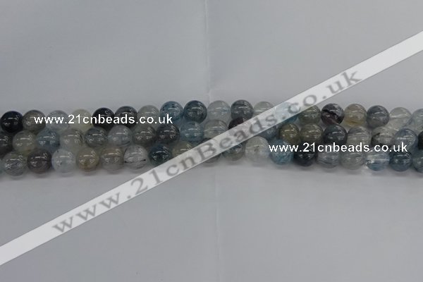 CRU853 15.5 inches 10mm round blue rutilated quartz beads