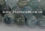 CRU854 15.5 inches 12mm round blue rutilated quartz beads