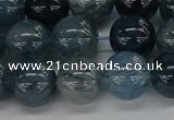 CRU862 15.5 inches 12mm round blue rutilated quartz beads