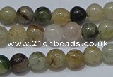 CRU901 15.5 inches 6mm round green rutilated quartz beads wholesale