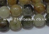 CRU903 15.5 inches 10mm round green rutilated quartz beads wholesale