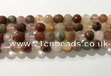 CRU913 15.5 inches 10mm faceted round mixed rutilated quartz beads