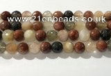 CRU915 15.5 inches 12mm faceted round mixed rutilated quartz beads