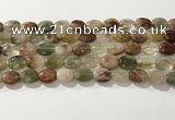 CRU920 15.5 inches 9*12mm oval mixed rutilated quartz beads wholesale