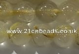 CRU927 15.5 inches 7mm round golden rutilated quartz beads wholesale