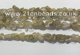 CRU929 15.5 inches 6*8mm - 10*12mm chips golden rutilated quartz beads