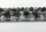 CRU933 15.5 inches 16mm round black rutilated quartz beads wholesale