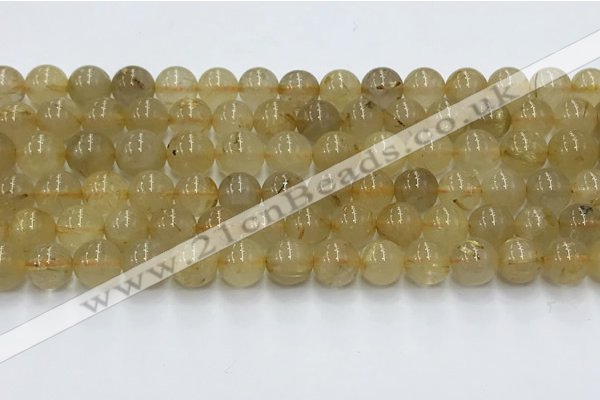 CRU952 15.5 inches 8mm round golden rutilated quartz beads