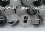 CRU954 15.5 inches 6mm round black rutilated quartz beads