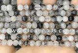 CRU961 15.5 inches 6mm round black rutilated quartz beads