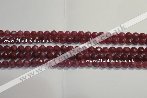 CRZ1011 15.5 inches 5.3mm - 5.8mm faceted round AAA grade ruby beads