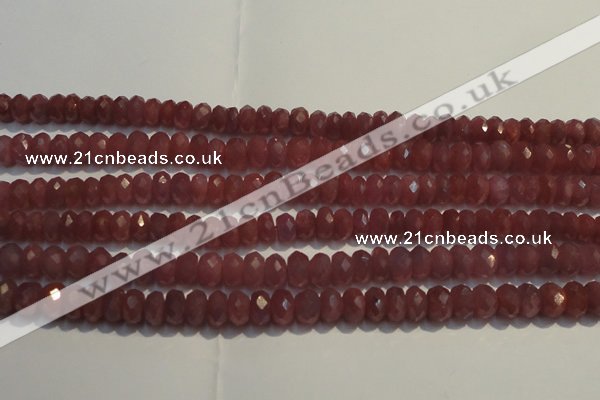 CRZ1018 15.5 inches 4*6mm faceted rondelle A grade ruby beads