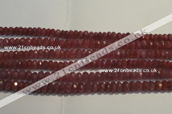 CRZ1019 15.5 inches 5*7mm faceted rondelle A grade ruby beads