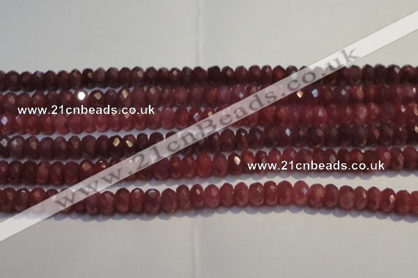 CRZ1026 15.5 inches 4*6mm faceted rondelle AA grade ruby beads