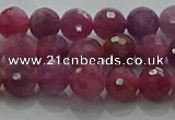 CRZ1121 15.5 inches 5mm faceted round natural ruby gemstone beads