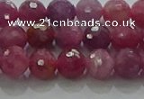 CRZ1122 15.5 inches 6mm faceted round natural ruby gemstone beads