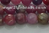 CRZ1123 15.5 inches 7mm faceted round natural ruby gemstone beads