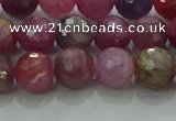 CRZ1123 15.5 inches 7mm faceted round natural ruby gemstone beads