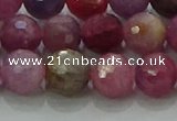 CRZ1124 15.5 inches 8mm faceted round natural ruby gemstone beads