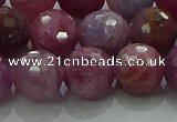 CRZ1126 15.5 inches 10mm faceted round natural ruby gemstone beads