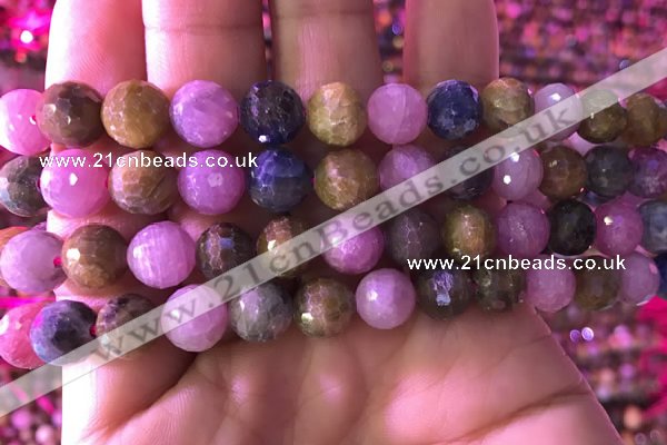 CRZ1133 15.5 inches 10mm faceted round ruby sapphire beads