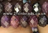 CRZ1137 15.5 inches 4*6mm faceted rondelle ruby gemstone beads