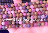 CRZ1141 15.5 inches 7mm faceted round ruby sapphire beads